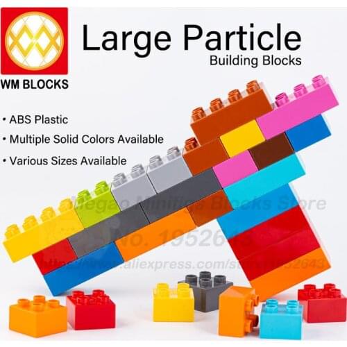 WM Blocks Moc 10 Pcs/lot Large Particle Bricks Solide Colors Available ABS Plastic Building Blocks Educational Toys For Children