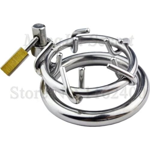 Stainless Steel Male Chastity Device with Lock,Penis Rings,Cock Cage,Chastity Belt,Fetish BDSM Adult Games Sex Toys For Men