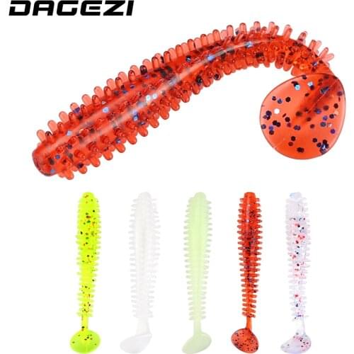 DAGEZI 6.8CM/1G Soft lure Swimbaits 5pcs/lot T tail soft fishing lure Jig Head Soft Artificial Bait for Fly Fishing Tackle