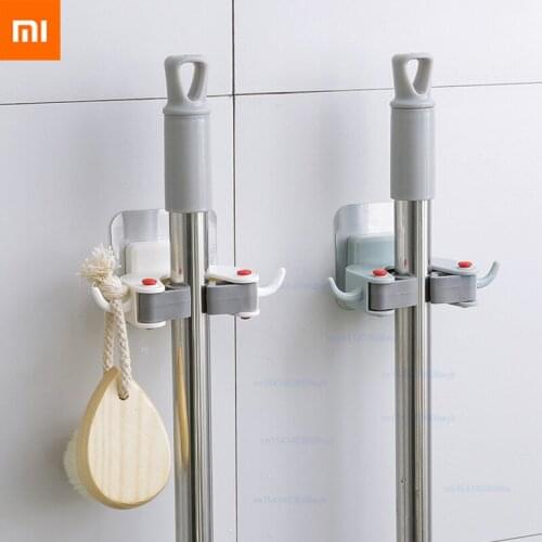 Xiaomi mijia Wall Mounted Mop Organizer Holder Brush Broom Hanger Home Storage Rack Bathroom Suction Hanging HouseholdTools
