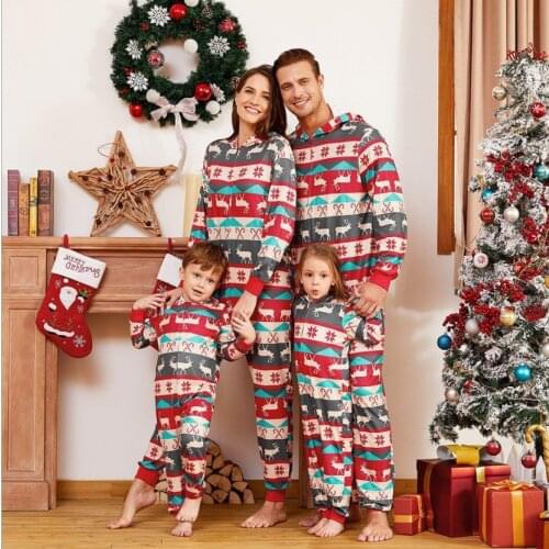 New European and American home wear parent-child suit Christmas print Mosaic animal pattern casual wear