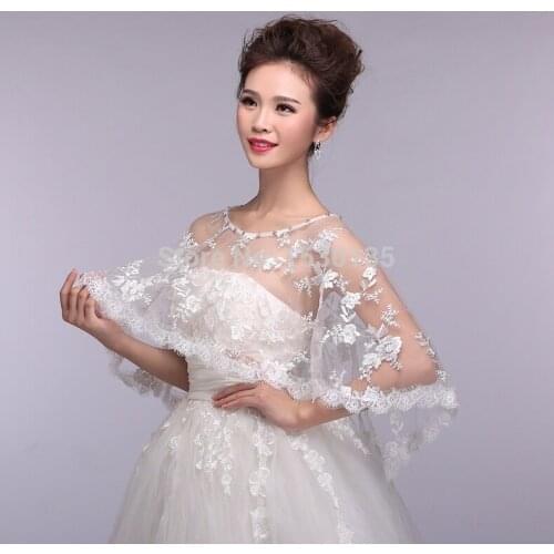 New Arrival Wedding Wraps Scoop Neck Beading Lace Edge Applique Bridal Wraps / Wedding Vest Bolero Wedding Accessory