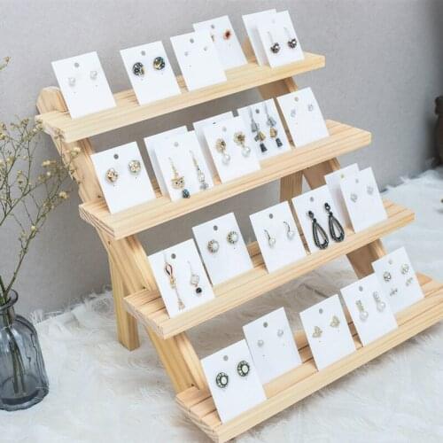 Solid wood desktop bracelet earrings shelf doll up to Molly hand-held storage table trapezoidal display stand