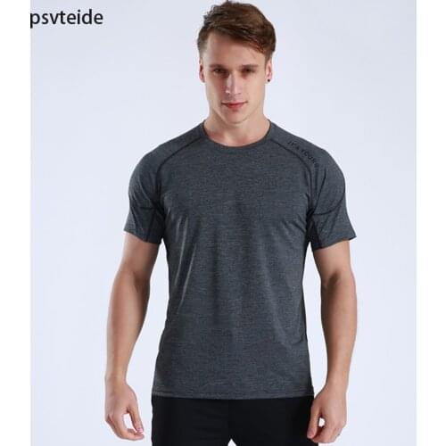 Psvteide Running T-shirt Weight Lifting Anti-sweat TShirt Black Short Sleeve Gym Shirt Crossfit t shirt Men Compression Shirt