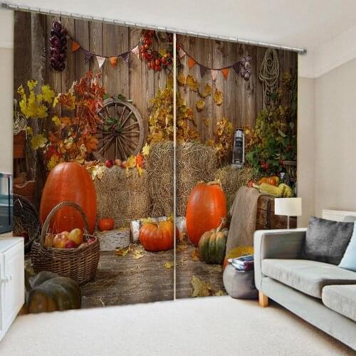 Customized size Luxury Blackout 3D Window Curtains For Living Room vegetables curtain