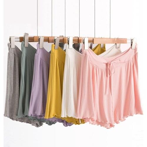 Modal Plus Size Maternity Shorts Summer Autumn Breathable Pregnant Women Drawstring Capris Outwear Pants Pregnancy Home Clothes