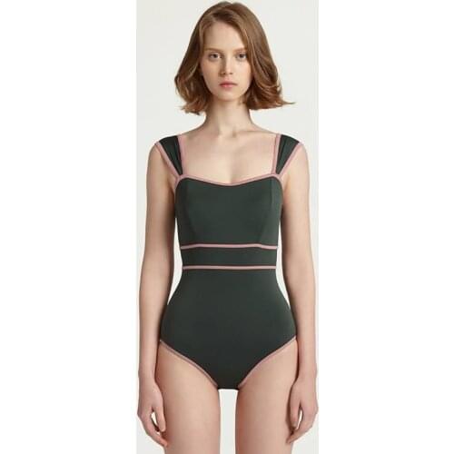 New One Piece Womens Swimsuit Push Up Padded Women Swimsuit Strap Patchwork Swimwear Womens Swimming Bathing Suit Beachwear