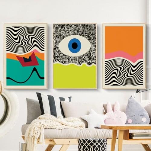 Modern Colorful Eye Poster Geometric Abstract Canvas Painting Nordic Wall Art Print Picture For Living room Home Decoration