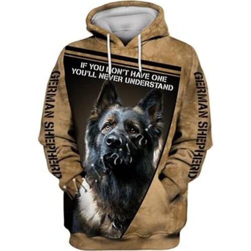 Unisex 3D German Shepherd Graphic Hoodie Harajuku Hoodie Alt Clothing Animal Crossing Streetwear Oversized Hoodie Pullover QW-60