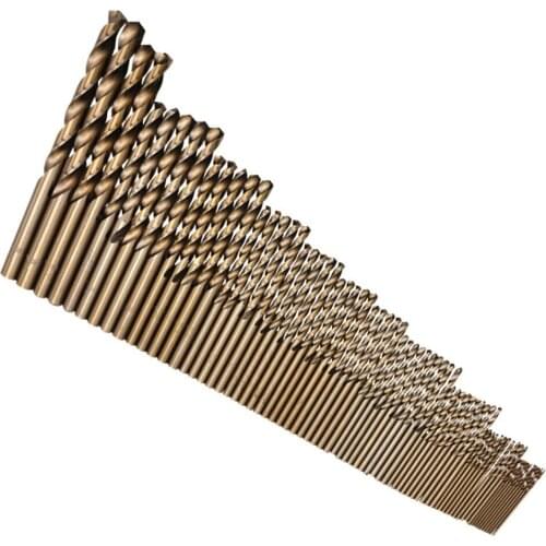 74pcs/set HSS-CO 1-8mmHigh Speed Steel M35 40-133mm Length Wood Metal Drilling High Speed Steel M35 Cobalt Twist Drill Bit