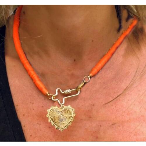 Bright gifts Bijoux Oreilles Women Luxury orange yellow pave micro pave bling clasp women collares necklace bohemian boho choker