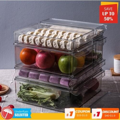Refrigerator storage fruit vegetables fresh-keeping box material drawer type finishing dumpling box kitchen storage box storage
