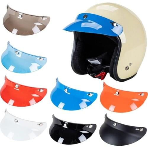 3/4 Open Face Helmet Visor Protector 3-Snap Helmet Peak Lens Motorcycle Helmet Accessories
