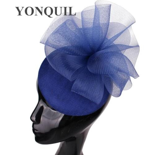 Wedding Church Headpiece Women Elegant Fascinator Hats Hairpin Bride Cocktail Hair Accessories Mesh Bow Headpiece Headbands
