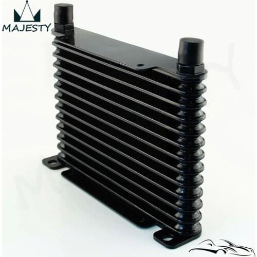 10-AN 32MM 13 ROW ENGINE/TRANSMISSION RACING COATED ALUMINUM OIL COOLER Black