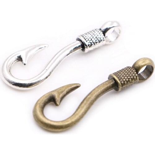 2000pcs Antique Silver Plated Fish Hooks Charms Pendants for Bracelet Necklace Jewelry Making DIY Accessories Handmade