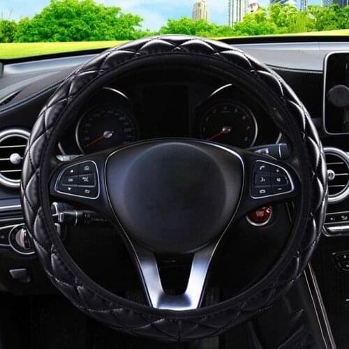 2021 PU Leather Steering Covers Car-styling Soft Leather Anti Slip Auto Decoration Universal Car Steering Wheel Protection