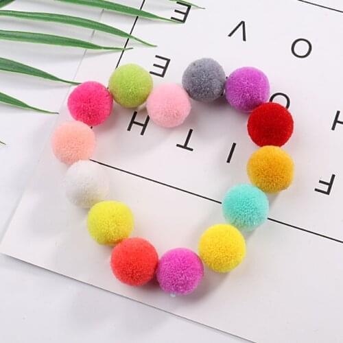 30pcs/Lot Dia 25mm Colorful Cashmere Pompoms Fur Craft DIY Soft Pom Poms For Earrings/Hair Decoration,Sewing On Cloth Material