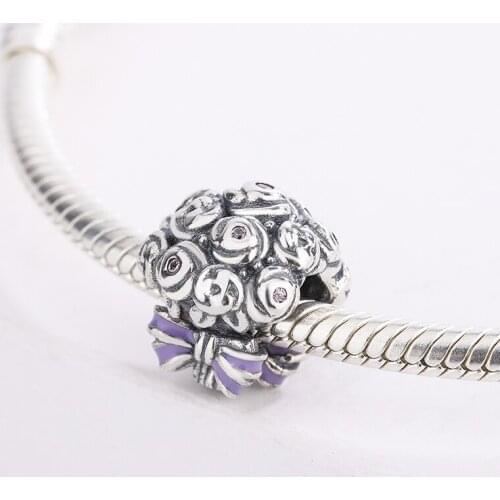 925 Sterling Silver Charm Bouquet Charms Beads For Women Fashion Bracelet DIY Jewelry Making Mothers Day Gift Fit Pandora