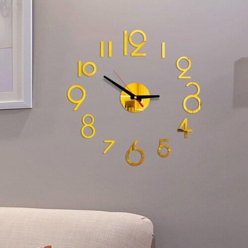 2021 New Acrylic Mirror Diy Wall Clock Watch 3d Wall Stickers Large Decorative Quartz Clocks Modern Design