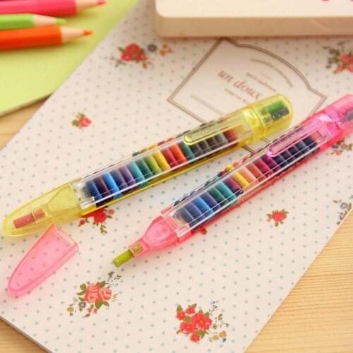 Water-Color Pens Ballpens 20 Colors Non-toxic Crayon Set for Kids Students Drawing Painting School Supplies