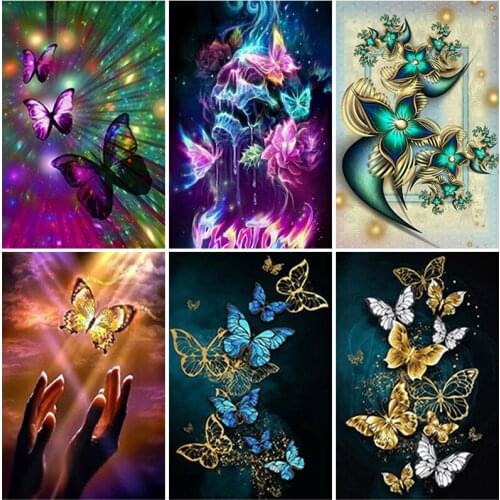 DIY 5D Diamond Painting Animal Butterfly Cross Stitch Diamond Art Embroidery Full Round Resin Mosaic Rhinestones Handmade Gift