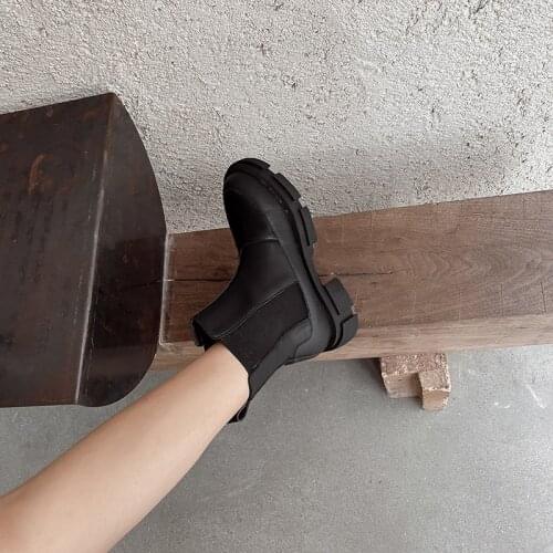 Platform Martin Boots Women Shoes 2020 New Lace up Black Ankle Boots Women Punk Shoes 4CM Thick Bottom Motorcycle Boots YMB288