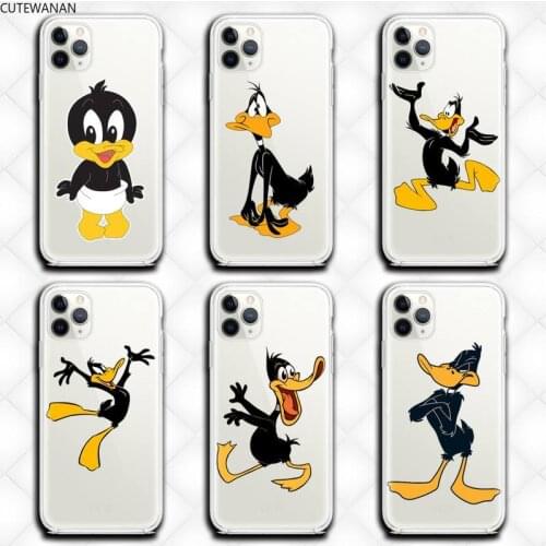 Lovely Daffy Duck Phone Case clear for iphone 12 pro max mini 11 pro XS MAX 8 7 6 6S Plus X 5S SE 2020 XR cover