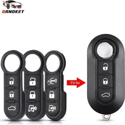 Dandkey 30pcs Replacement Remote Car Key Case Rubber 3 Button Pads For FIAT 500 500L Punto Bravo Panda Freemont Peugeot Citroen