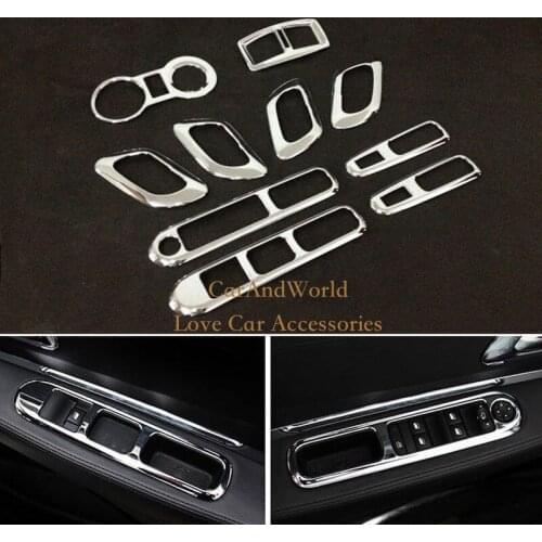 For Peugeot 3008 2013-2015 Interior Door Handle Bowl Cover Glass Window Lift Switch Armrest Trims ABS Chrome Car Accessories