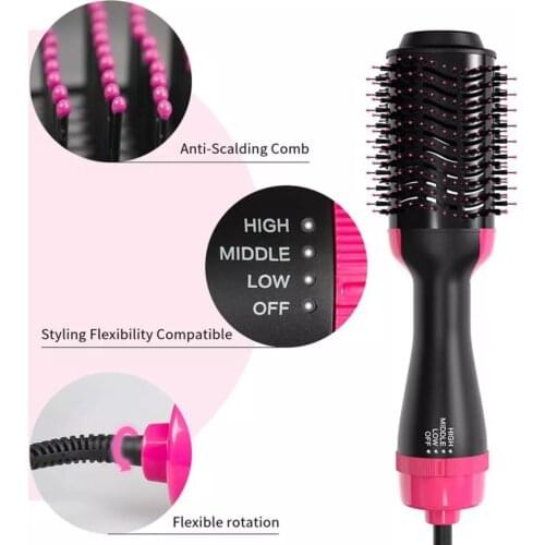 Electric 3 In 1 Hair Dryer Brush One Style Step Hair Dryer Volumizing Salon Hot Air Brush Fast Drying Straightener Curling