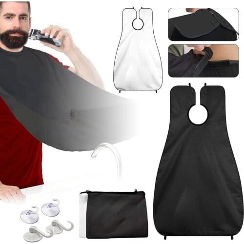 Beard Bib Apron Beard Hair Catcher for Men Shaving and Trimming with 4 Suction Cups Waterproof Grooming Cloth