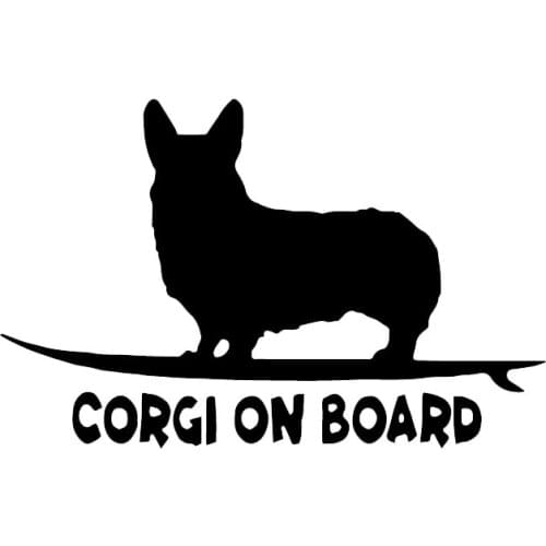Fuzhen Boutique Decals Exterior Accessories Corgi on Board Puppy Funny Dog Vinyl Decal Car Sticker Window Decor