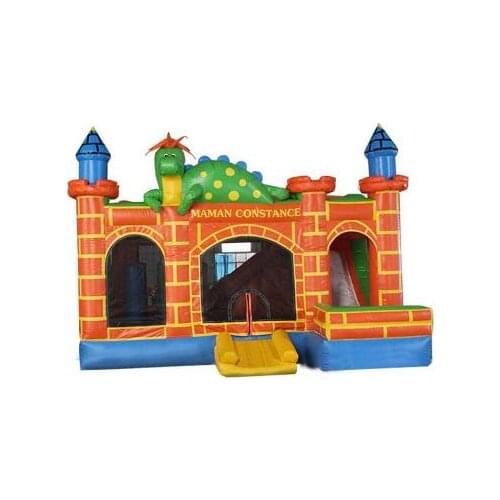Hot sale directly selling commercial inflatable dinosaur bouncer castle bouncer combo slide inflated