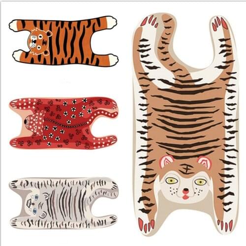 Cartoon Animal Tiger Bear Play Mat Newborn Infant Crawling Baby Plush Floor Carpet for Kids Room Nursery Decor