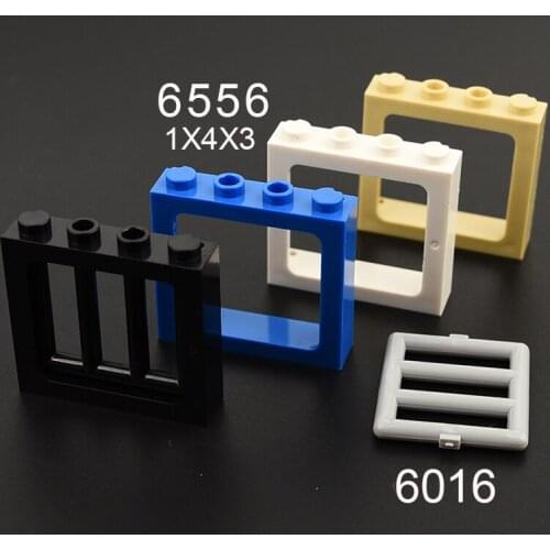 10pcs Building Block 6556 Window 1x4x3 Train Window Glass accessories parts 6016 MOC Education Toy House Castle City street view