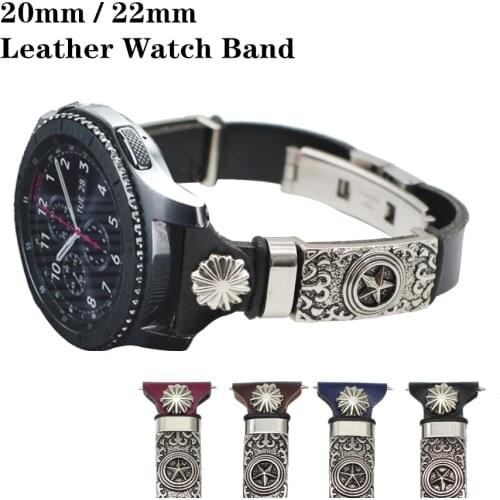 Leather Watch Band for Xiaomi Huami Amazfit Bip/Stratos 2 2S/PACE/GTS/GTR 47mm 42mm Watch Band for Huawei Watch GT/GT2 Straps