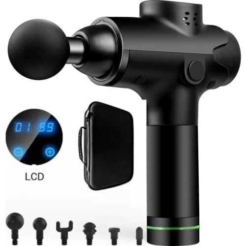 Massage Gun Deep Tissue Portable Muscle Massager 20 Speeds 6 Heads Powerful Cordless Handheld Electric Body Massager Pain Relief