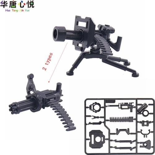 MOC Military Equipment Gatling Gun M2 Heavy Machine Gun Toy Building Blocks Toys for Children Kids Gifts DIY Military Weapon