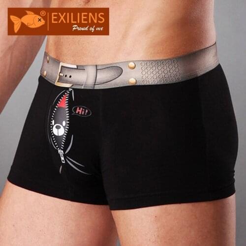EXILIENS Brand New Mens Underwear Boxer Homme Boxershorts Men Boxers Modal Bear Cueca Male Underpants U Convex Size M-3XL 092601