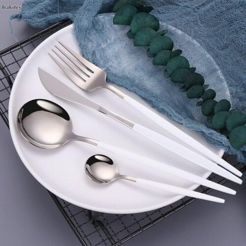 Tableware Stainless Steel Cutlery Set Gift Box Fork Spoon Knife Dishwasher Safe Dinnerware Set Complete Silverware Dropshipping