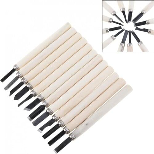 12pcs/set Professional Wood Carving Hand Chisel Knife Tool Set Woodworkers Gouges