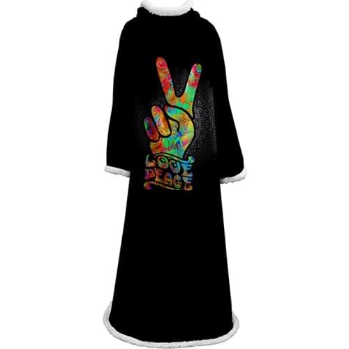 Luxury Letters Blanket with Sleeve Winter Soft Reading TV sleeves Blanket Classic white Black Blue Wear Blankets Christmas Gift