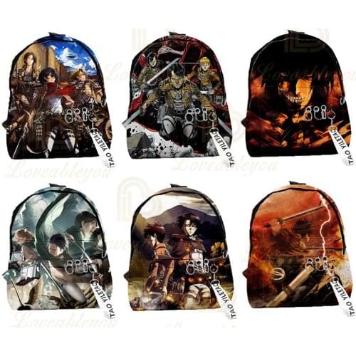 Anime Attack on Titan 3d Print Backpack Pendant Travel Women and Men Shoulder Bag Harajuku Backpack Male Bagpack School Bags