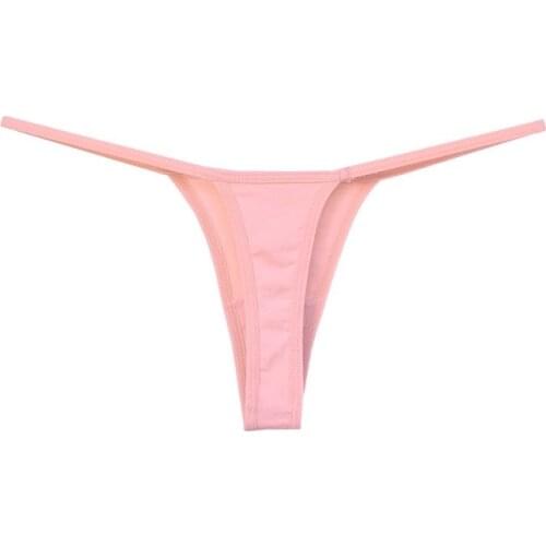 7-Color Erotic Lingerie Ribbon Cotton Women 's Thong Dance Sports Low Waist Underwear Bottomed T Pants Proof Solid Color Panties