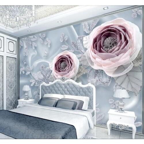 Silk lace flower luxury wedding room 3D Luxury Wallpaper Photo Murals Living Room TV Sofa Hotel Background Wall Paper Home Decor