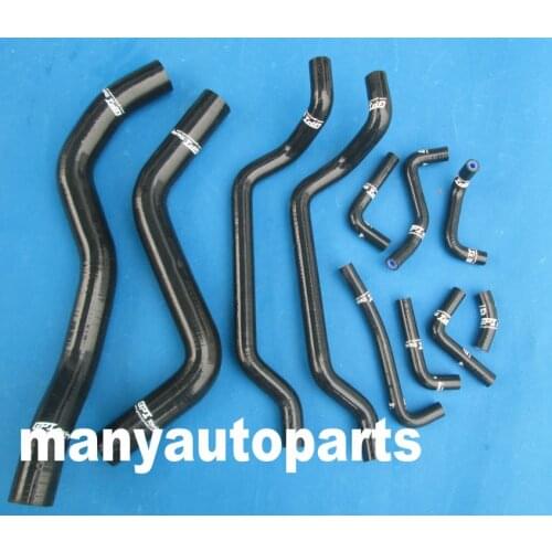 For Mitsubishi Eclipse Spyder GST/GSX Silicone Radiator &Heater Hose 1995-99 1996 1997 1998 1999 Black