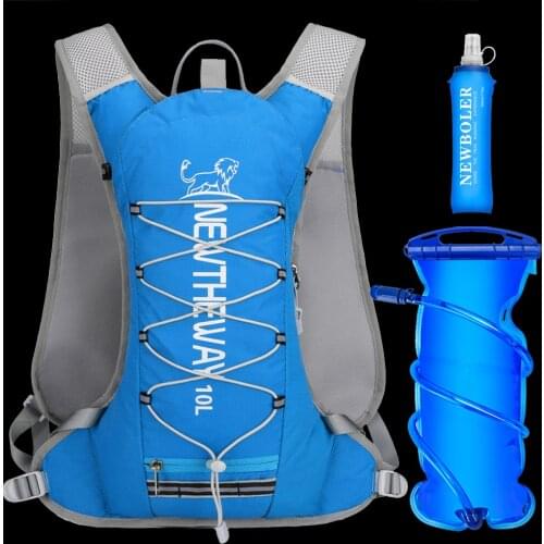 10L Hydration Running Vest BackpackTrail Ultra Running Vest Pack Marathon Cycling Rucksack Bag 500ml Soft Flask