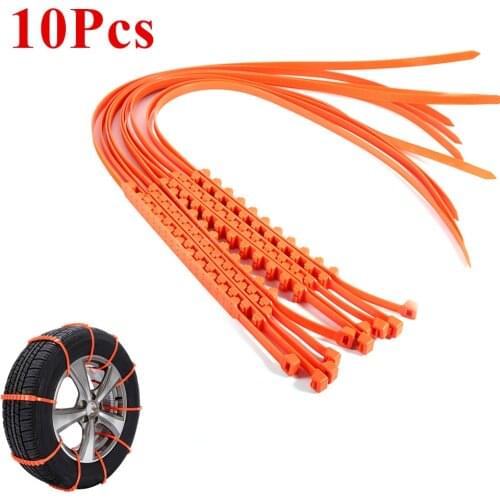 10pcs Tire Chains Reusable Auto Car Universal Fit Snow Safety Anti-skid Tire Tyer Chains Thickened Tendons