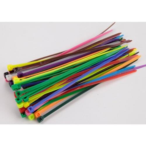 100Pcs/bag 4*150mm Self-Locking Colorful Factory Standard Self-locking Plastic Nylon Cable Ties Wire Zip Tie